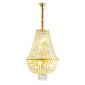 Artekko Chandelier Πολυέλαιος 8φωτος Ε14 με Διάφανο Κρύσταλλο (46x46x74)cm