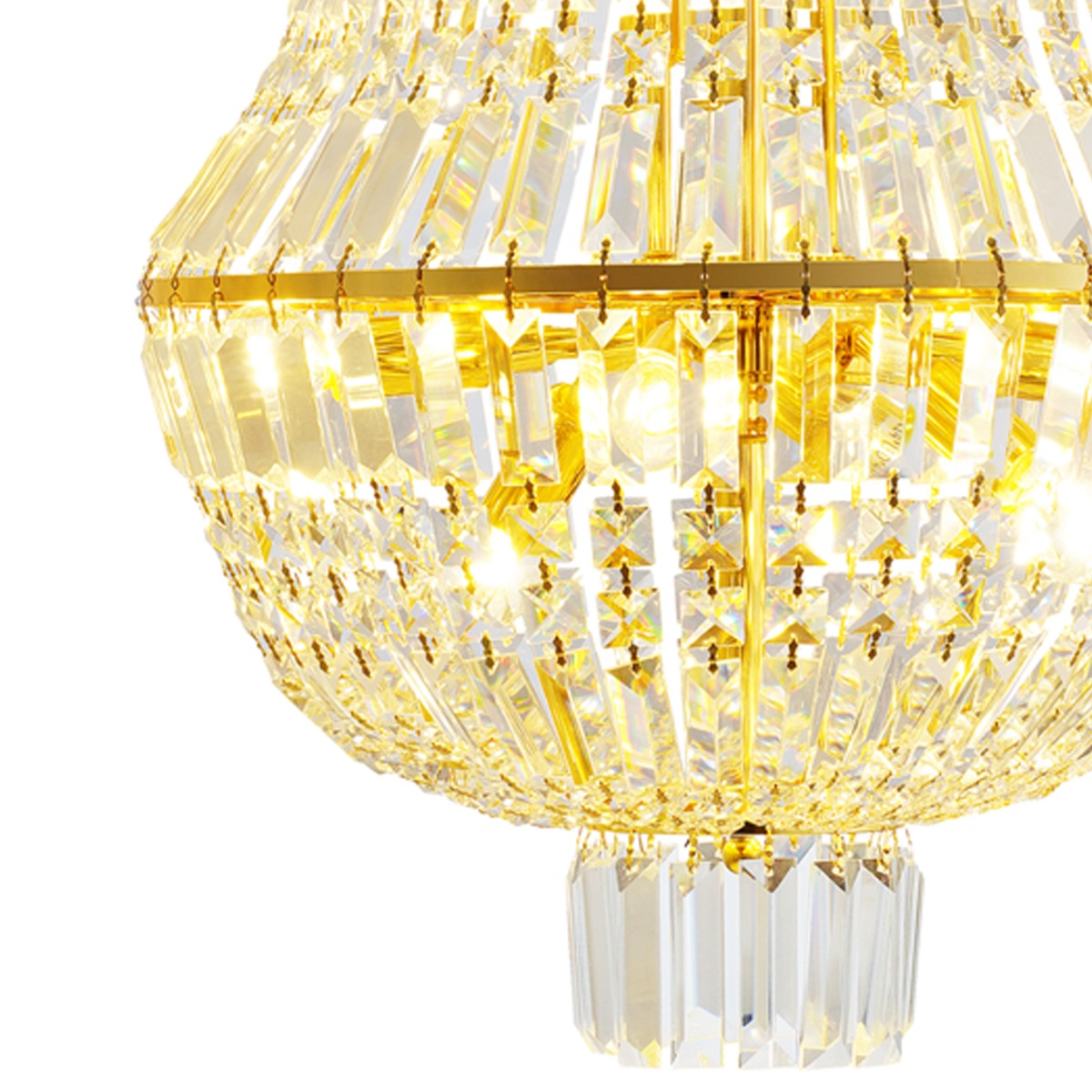 Artekko Chandelier Πολυέλαιος 8φωτος Ε14 με Διάφανο Κρύσταλλο (46x46x74)cm