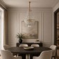 Artekko Chandelier Πολυέλαιος 8φωτος Ε14 με Διάφανο Κρύσταλλο (46x46x74)cm