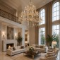 Artekko Chandelier Helios Πολυέλαιος 36φωτος Ε14 με Σαμπανιζέ Κρύσταλλα (130x130x180)cm
