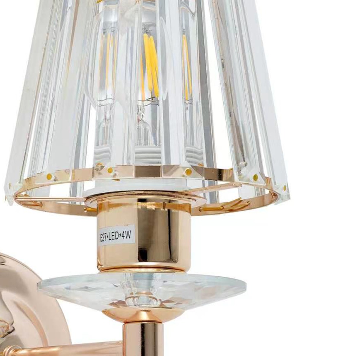 Artekko Iris Μεταλλική Μονόφωτη Απλίκα Ε14 σε Ροζ Χρυσό (20x20x27)cm