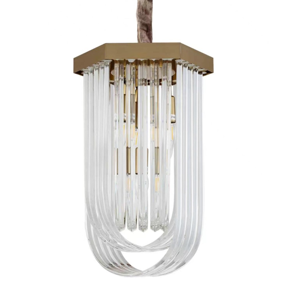 Artekko Breeze Πολυέλαιος 4φωτος Ε14 με Διάφανο Κρύσταλλο (32x32x50)cm