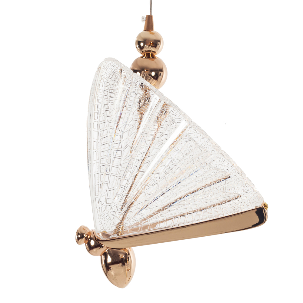 Artekko Acrylic Φωτιστικό Οροφής Led Χρυσό Μέταλλο/Ακρυλικό (20x20x40)cm