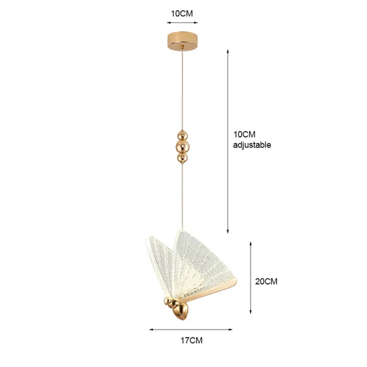 Artekko Acrylic Φωτιστικό Οροφής Led Χρυσό Μέταλλο/Ακρυλικό (20x20x40)cm