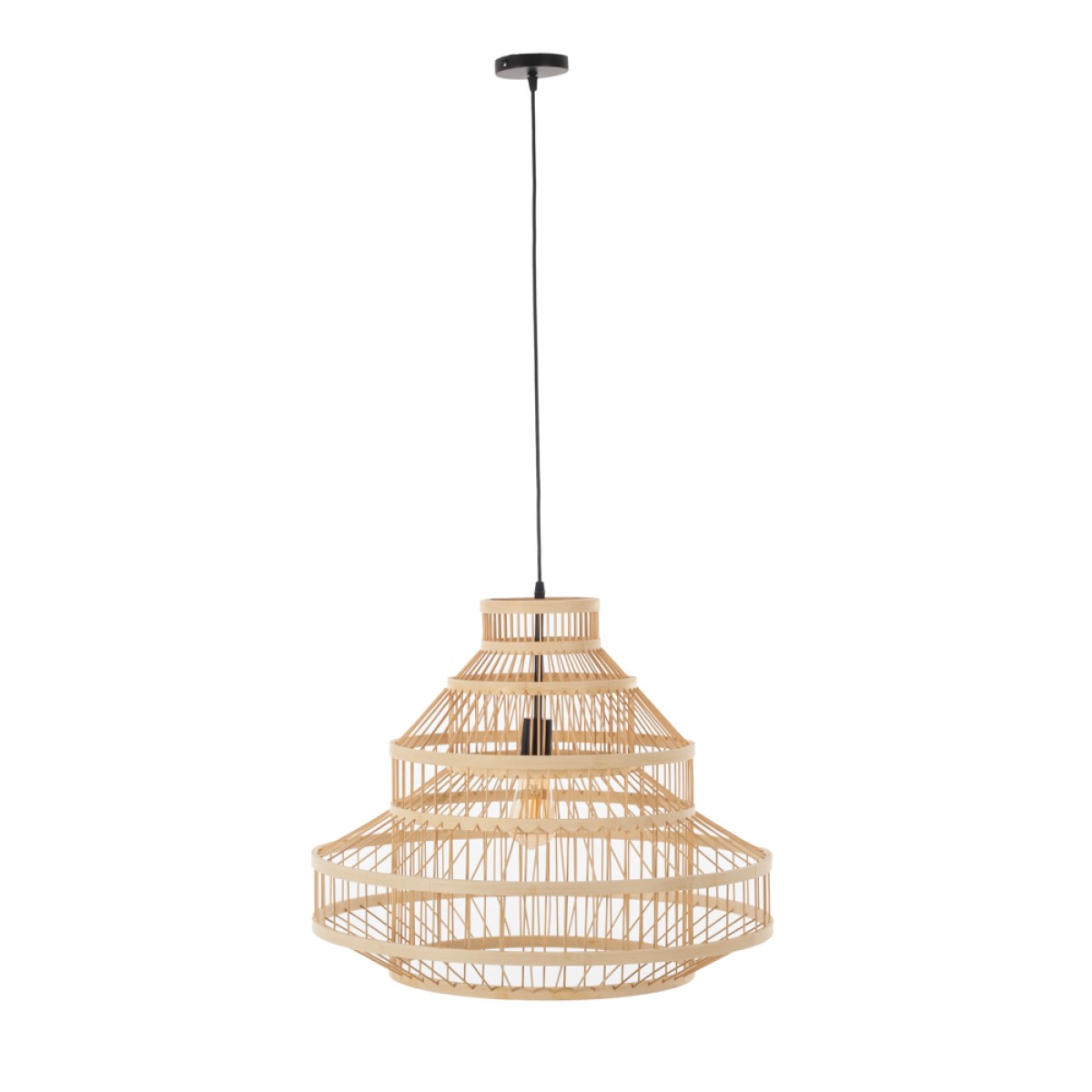 Artekko Bamboo Φωτιστικό Οροφής Μονόφωτο (Ε27) Φυσική Απόχρωση (70x70x55)cm