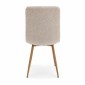 Artekko ViIka Εκρού Δίχρωμο Βελούδο Μπουκλέ  Καρέκλα με Καφέ Μεταλλικά Πόδια (44x50x90)cm