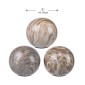 Artekko Marbleized Διακοσμητικές Σφαίρες Κεραμικές Μπεζ (10x10x9.5)cm Σετ/3
