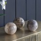 Artekko Marbleized Διακοσμητικές Σφαίρες Κεραμικές Μπεζ (10x10x9.5)cm Σετ/3