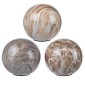 Artekko Marbleized Διακοσμητικές Σφαίρες Κεραμικές Μπεζ (10x10x9.5)cm Σετ/3