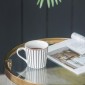 Artekko Iqorser Κούπες Bone China Πορσελάνη Λευκό/Μαύρο (10x13.5x9)cm Σετ/4