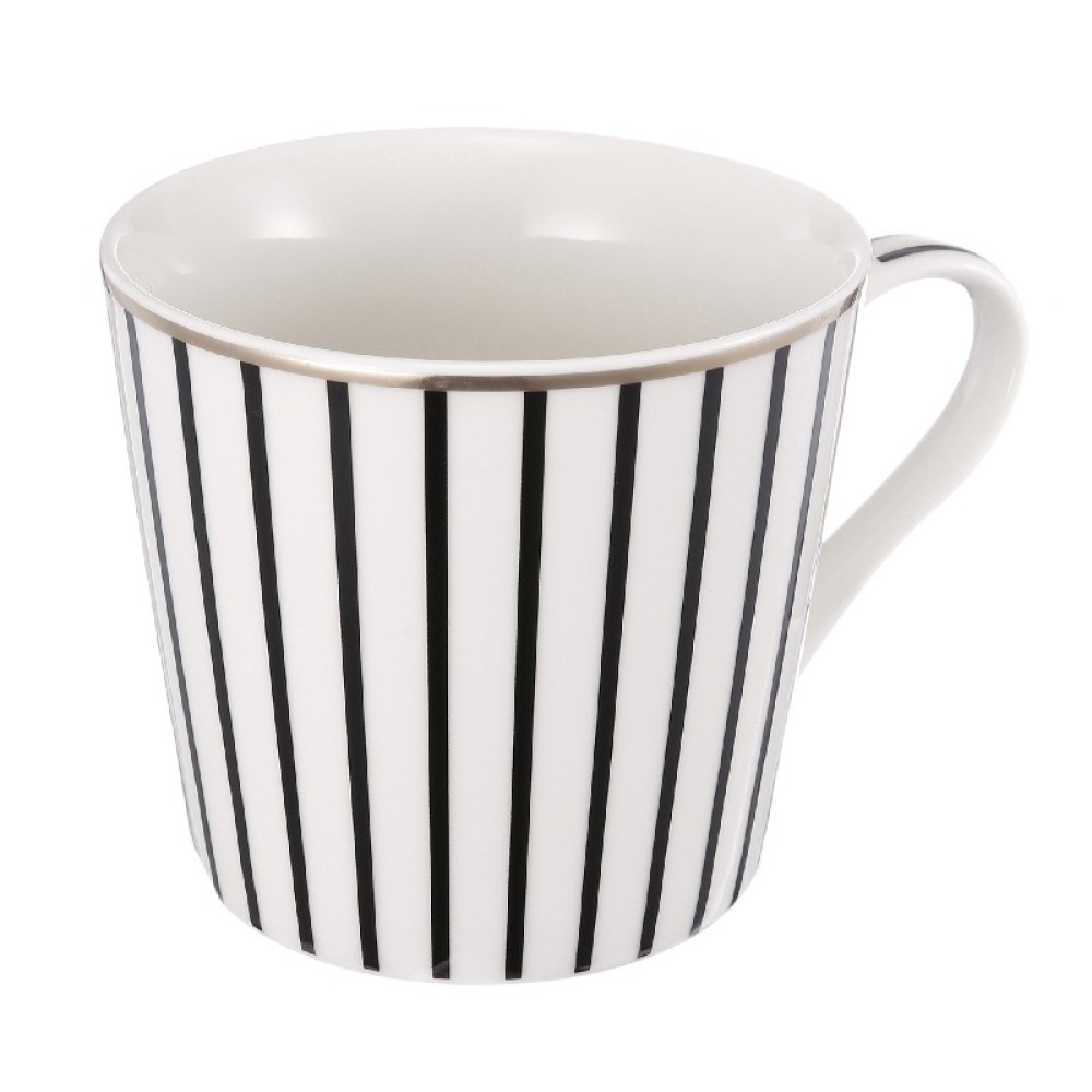 Artekko Iqorser Κούπα Πορσελάνης Bone China σε Λευκό με Μαύρο (13.5x9.5x9)cm