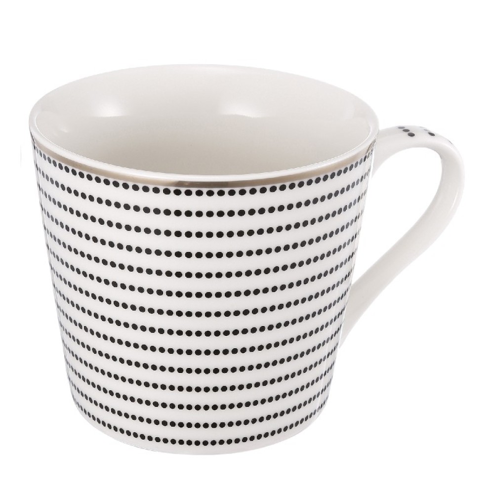 Artekko Iqorser Κούπα Πορσελάνης Bone China σε Λευκό με Μαύρο (13.5x9.5x9)cm