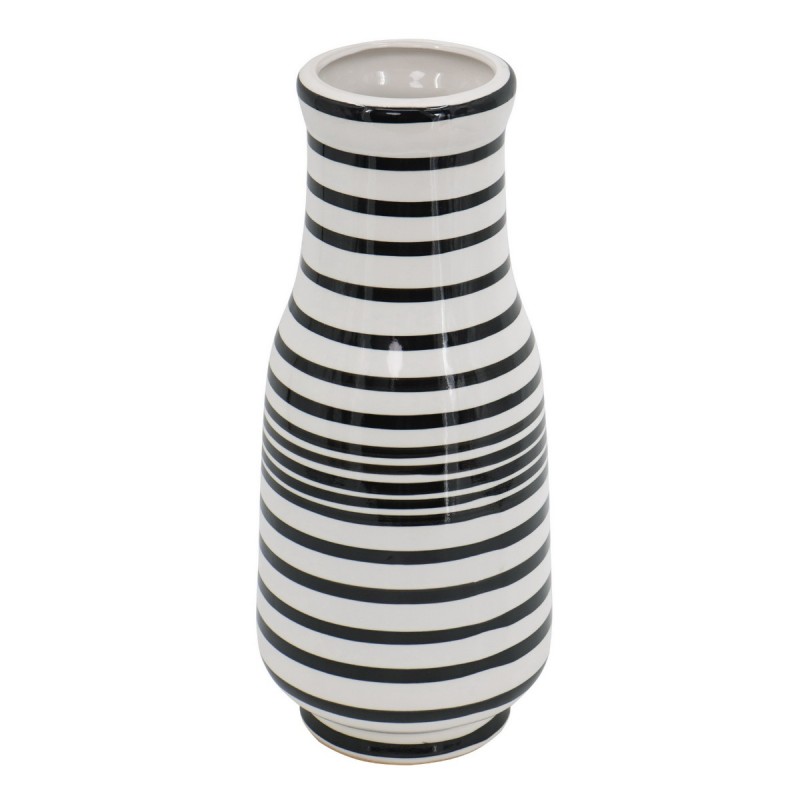 Artekko Zebra Κεραμικό Βάζο Ριγέ σε Λευκό και Μαύρο (17.7x17.7x45.7)cm