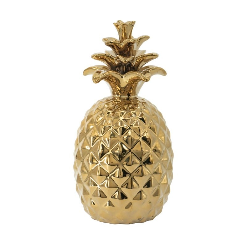 Artekko Pineapple Διακοσμητικός Χρυσός Κεραμικός Ανανάς (9x9x17)cm