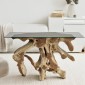 Artekko Munggur Ξύλινη Κονσόλα από Ρίζα Teak σε Ανοιχτό Καφέ (100x40x78)cm με Τζάμι (120x45)cm