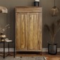Artekko Munggur Ξύλινη Ντουλάπα σε Φυσική Απόχρωση (130x58x210)cm