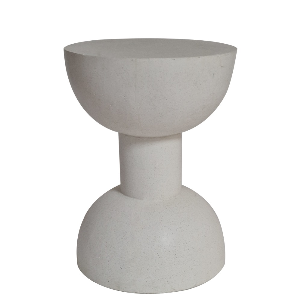 Artekko Solid Λευκό Βοηθητικό Τραπέζι από Terrazzo (51x51x70)cm