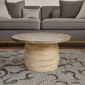 Artekko Solid Μπεζ Πέτρινο Τραπέζι Σαλονιού (100x100x54)cm