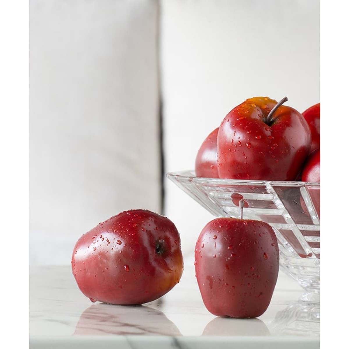 Artekko Apples Διακοσμητικά Τεχνητά Μήλα Πλαστικά Κόκκινα (20.3x20.3x12.7)cm Σετ/6
