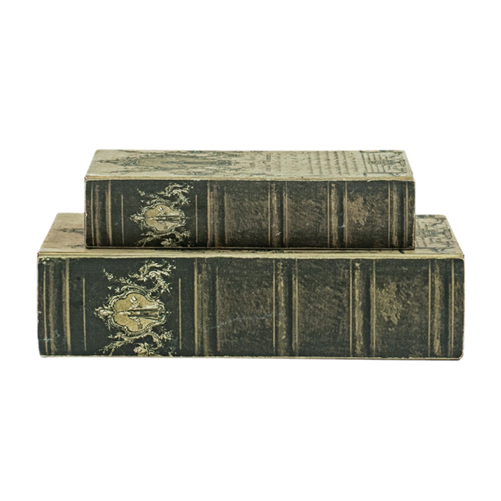 Artekko Book Μπεζ Διακοσμητικά Βιβλία MDF με Αποθηκευτικό Χώρο (26.7x17.8x7.6)cm 2pcs