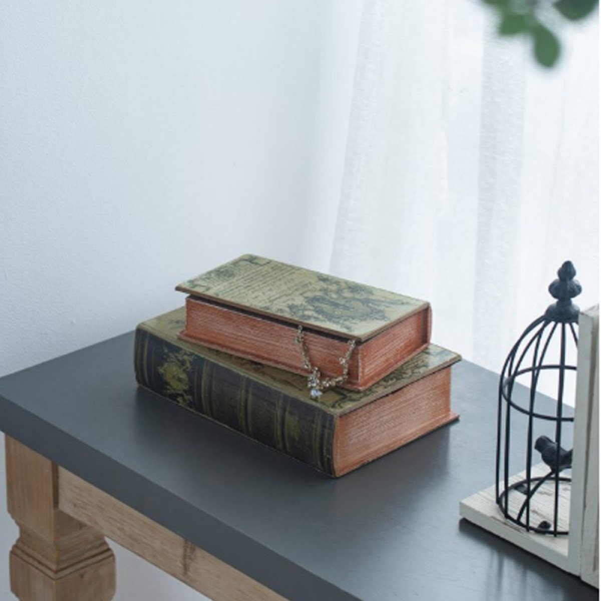 Artekko Book Μπεζ Διακοσμητικά Βιβλία MDF με Αποθηκευτικό Χώρο (26.7x17.8x7.6)cm 2pcs
