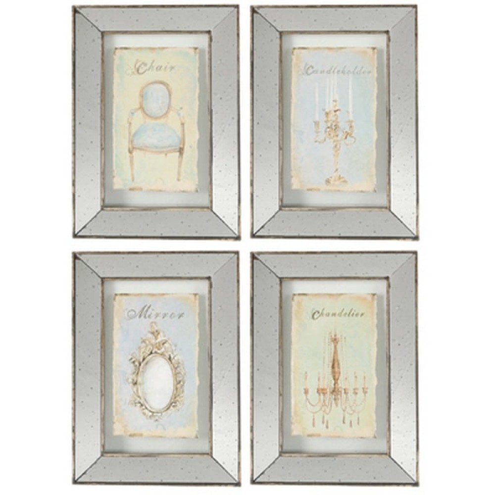 Artekko Agisrod Κάδρα Διακοσμητικά Γυάλινα Σετ/4 (40x3x61)cm