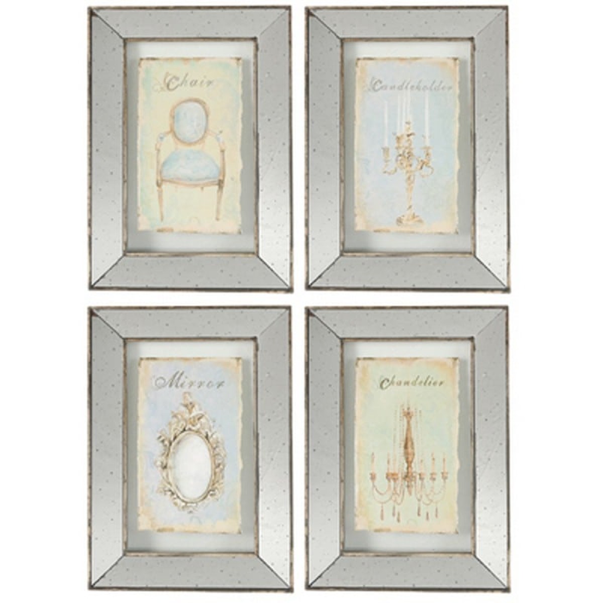 Artekko Agisrod Κάδρα Διακοσμητικά Γυάλινα Σετ/4 (40x3x61)cm
