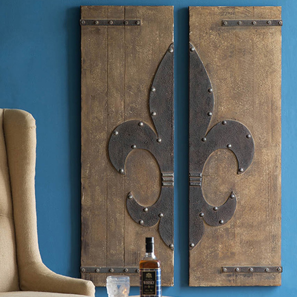 Artekko Sreaps Πάνελ Διακοσμητικά "Fleur De Lis" Σετ/2 (40x3x120)cm