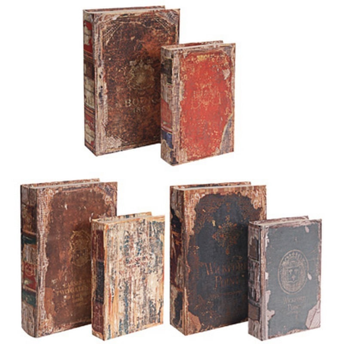 Artekko Book Διακοσμητικό Βιβλίο Κουτί MDF Ύφασμα Πολύχρωμο (33x22x7)cm Σετ/6