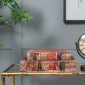 Artekko Book Διακοσμητικό Βιβλίο Κουτί MDF Ύφασμα Πολύχρωμο (33x22x7)cm Σετ/6