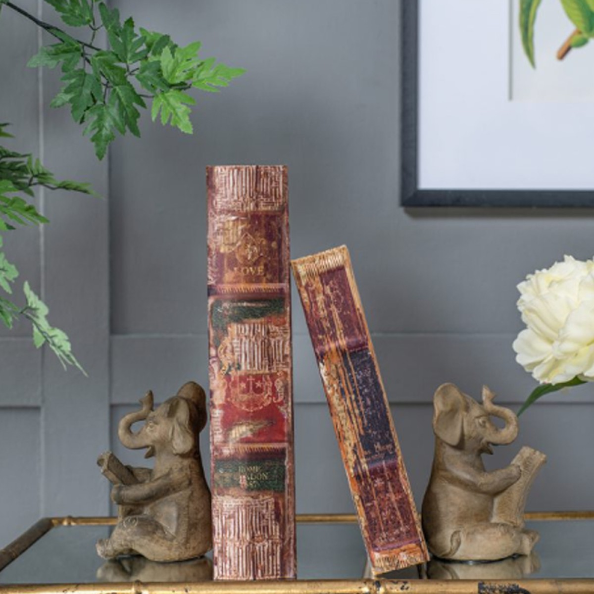 Artekko Book Διακοσμητικό Βιβλίο Κουτί MDF Ύφασμα Πολύχρωμο (33x22x7)cm Σετ/6