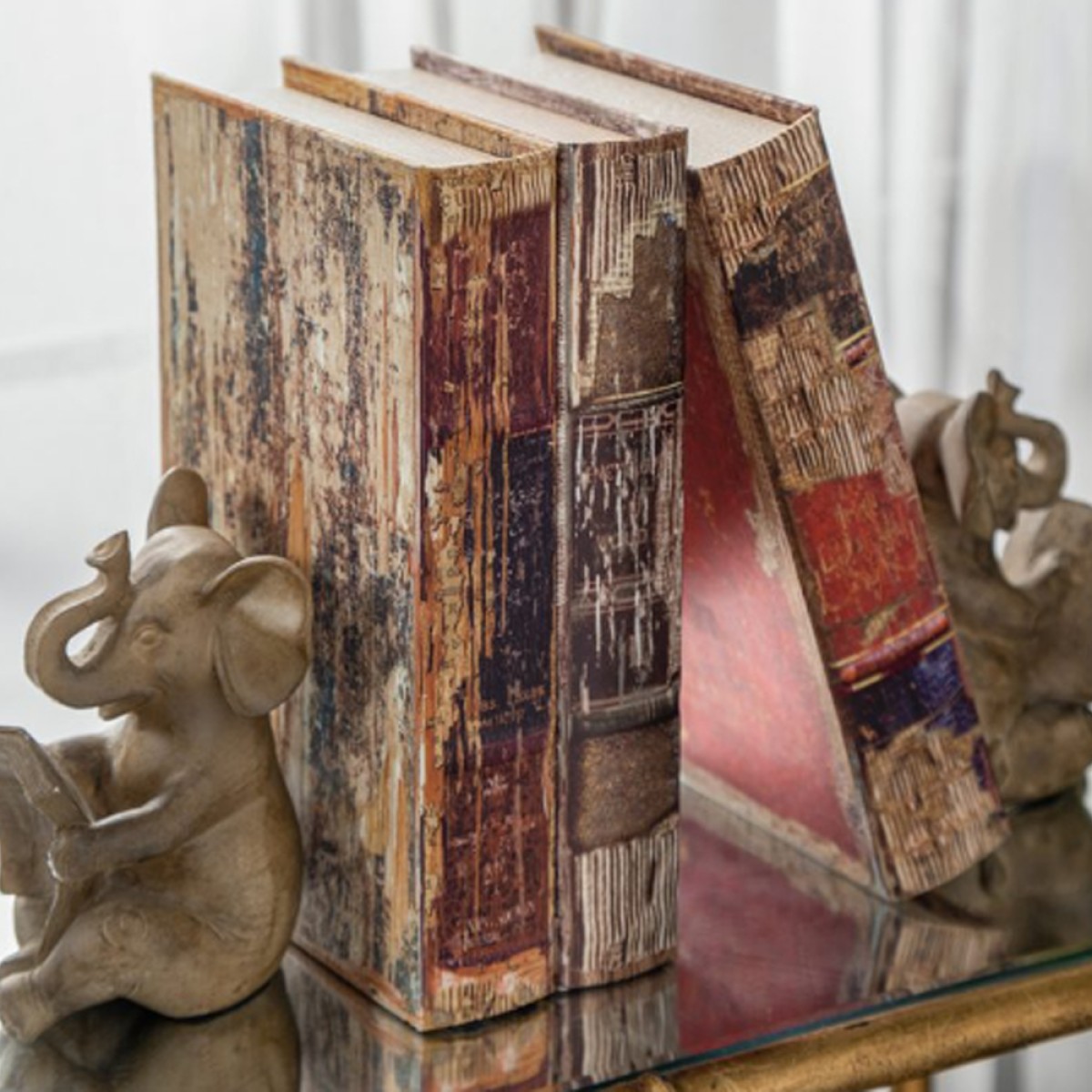 Artekko Book Διακοσμητικό Βιβλίο Κουτί MDF Ύφασμα Πολύχρωμο (33x22x7)cm Σετ/6