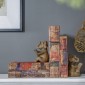 Artekko Book Διακοσμητικό Βιβλίο Κουτί MDF Ύφασμα Πολύχρωμο (33x22x7)cm Σετ/6