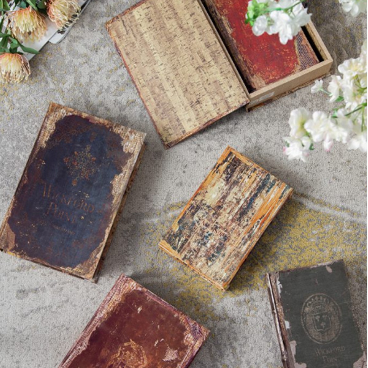 Artekko Book Διακοσμητικό Βιβλίο Κουτί MDF Ύφασμα Πολύχρωμο (33x22x7)cm Σετ/6