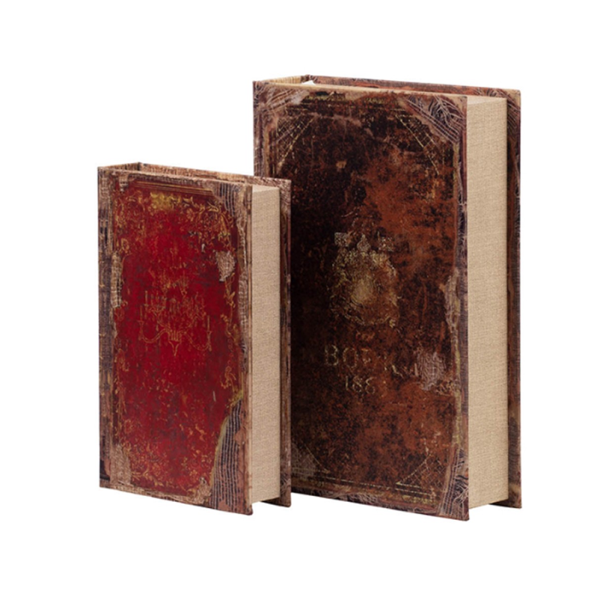 Artekko Book Διακοσμητικό Βιβλίο Κουτί MDF Ύφασμα Πολύχρωμο (33x22x7)cm Σετ/6