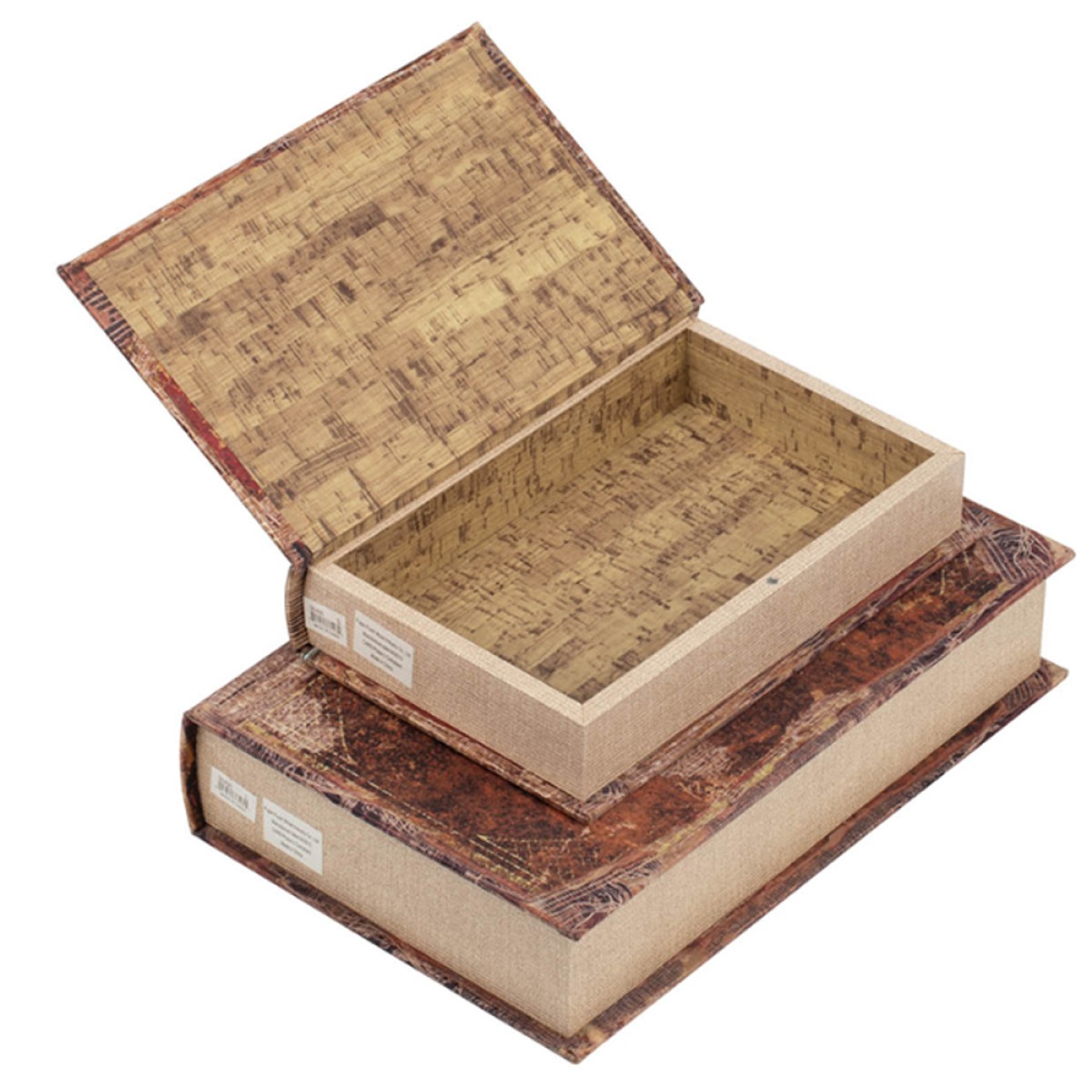 Artekko Book Διακοσμητικό Βιβλίο Κουτί MDF Ύφασμα Πολύχρωμο (33x22x7)cm Σετ/6