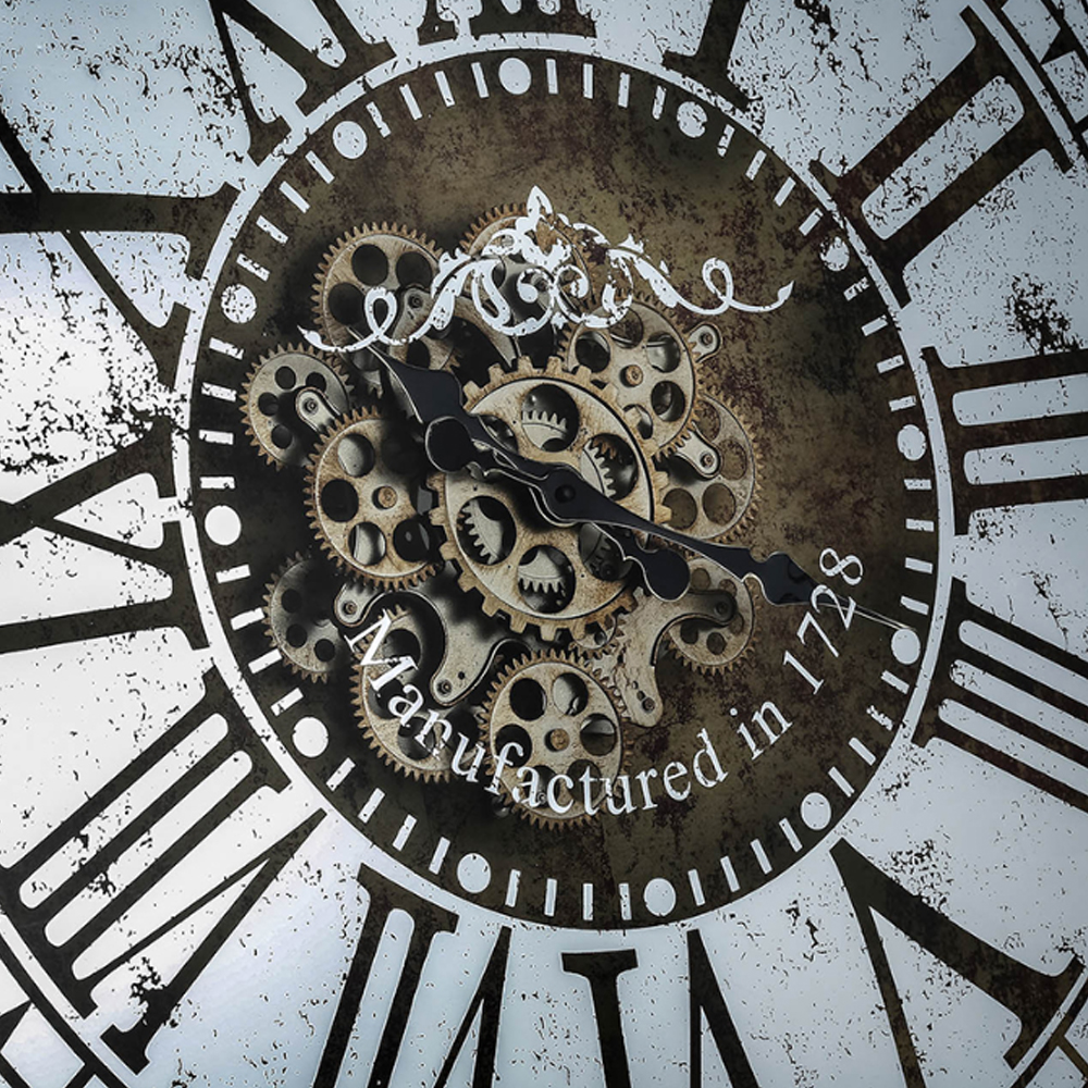 Artekko Clock Ρολόι Τοίχου MDF με Καθρέφτη με Χρυσές και Ασημί Λεπτομέρειες (81.8x10.2x81.8)cm