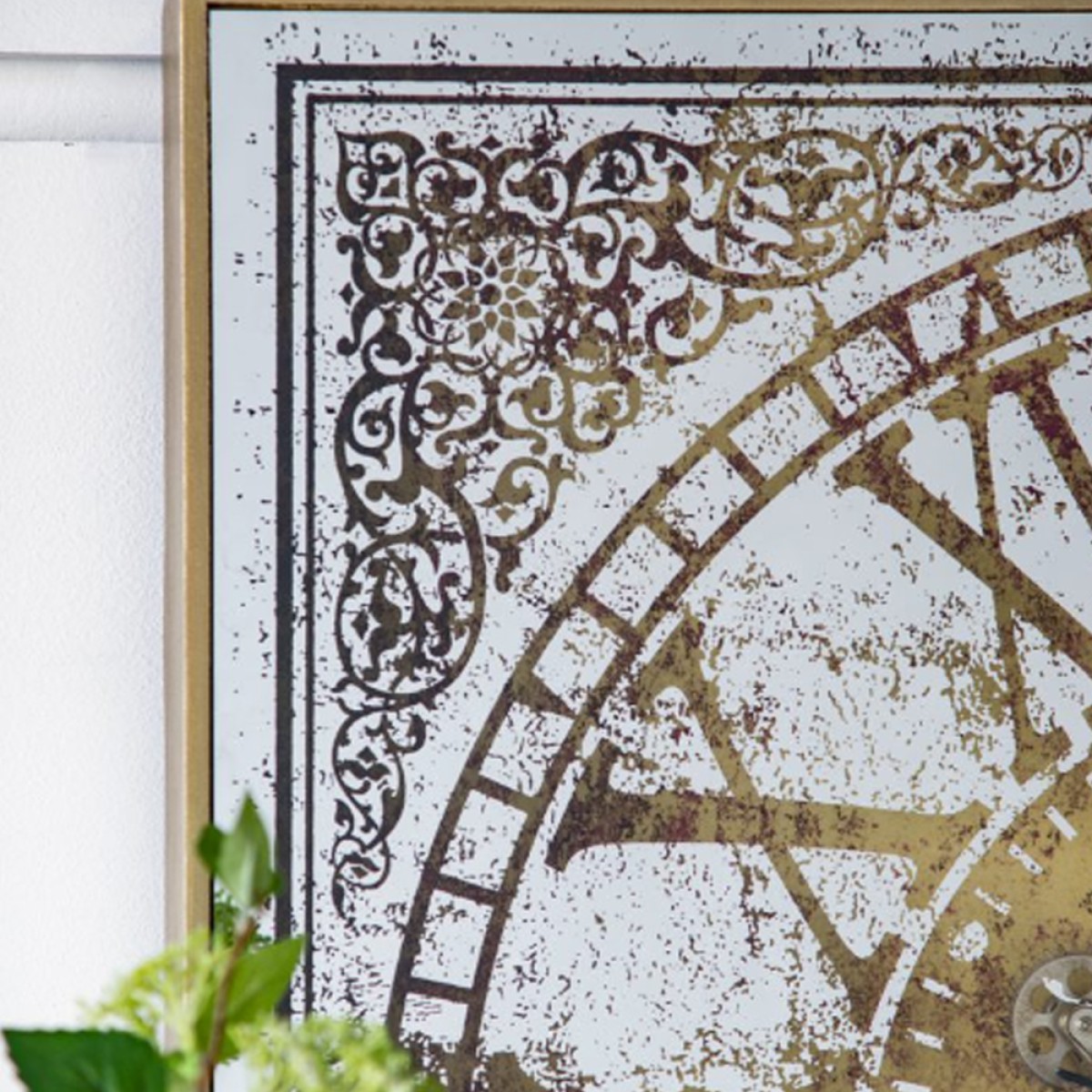 Artekko Clock Ρολόι Τοίχου με Καθρέφτη MDF Γυαλί Χρυσό Ασημί (81.8x10.2x81.8)cm