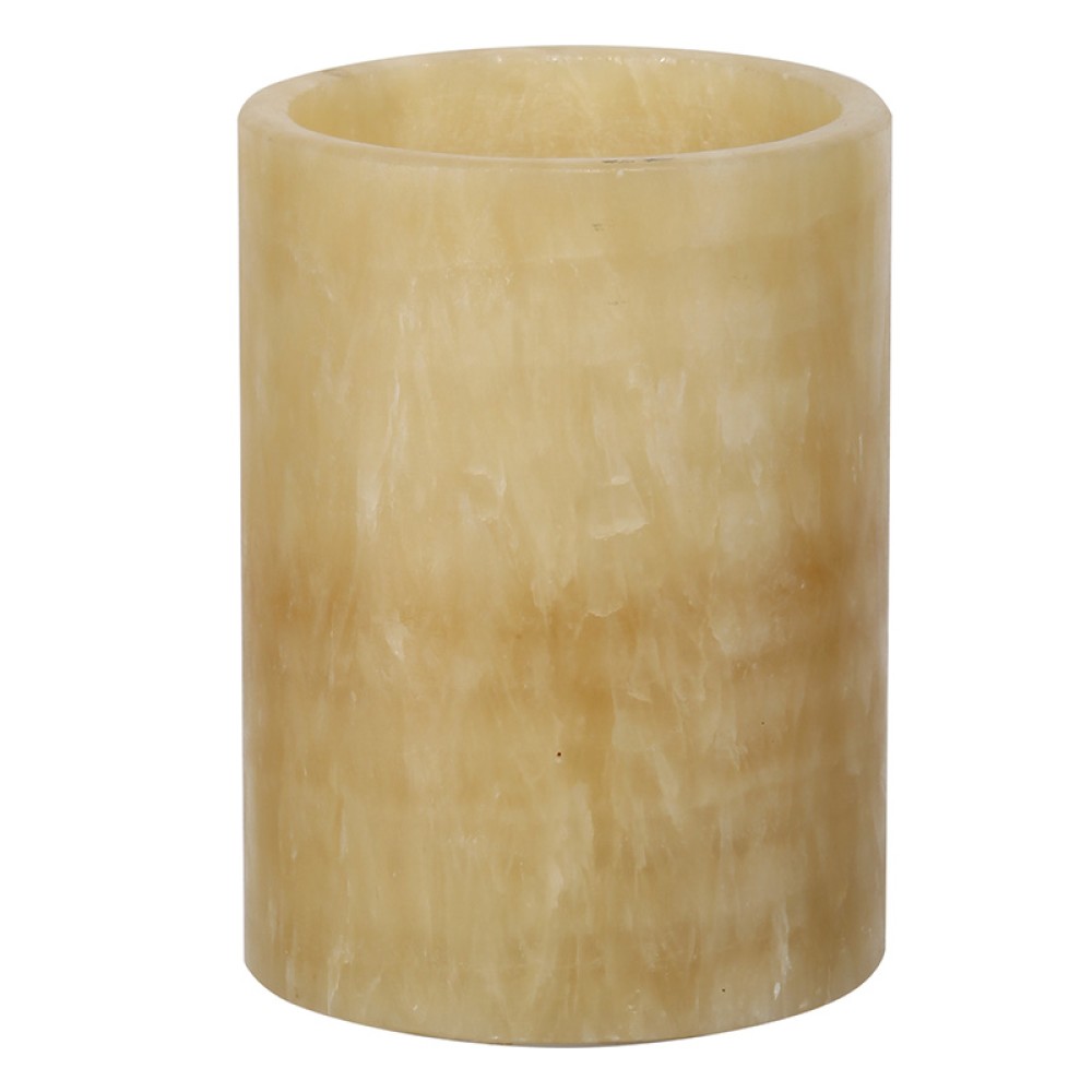 Artekko Marble Κερί Led σε Εκρού Μαρμάρινο Δοχείο (9.1x9.1x12.2)cm