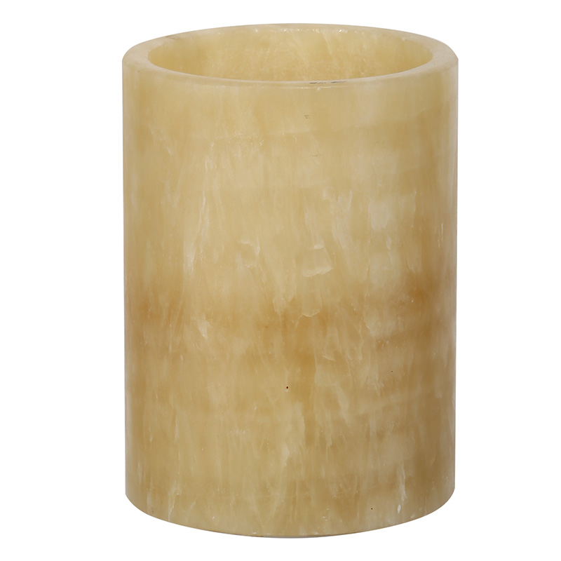 Artekko Marble Κερί Led σε Εκρού Μαρμάρινο Δοχείο (9.1x9.1x12.2)cm