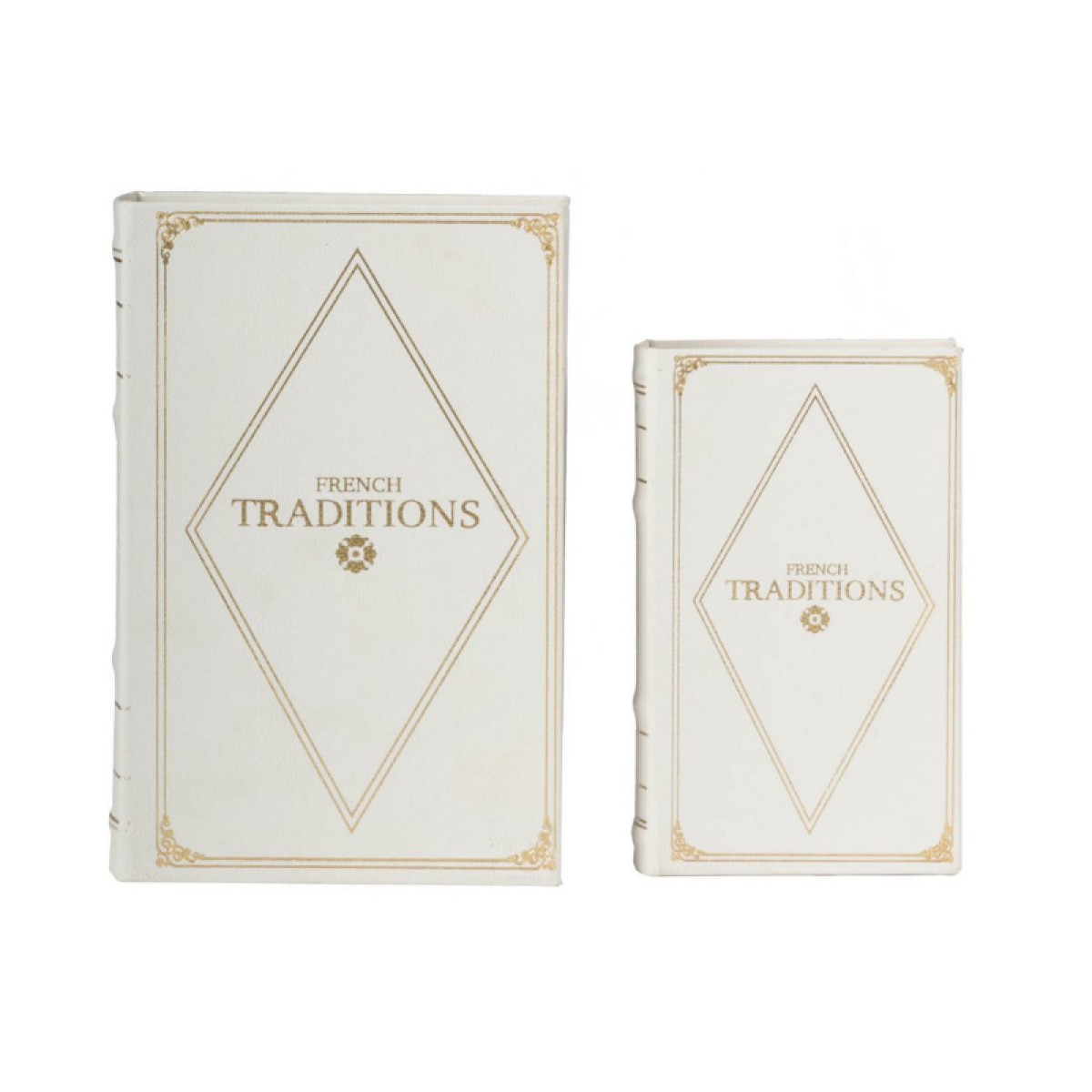 Artekko Book Διακοσμητικά Βιβλία MDF με Αποθηκευτικό Χώρο σε Λευκό με Χρυσό (27x17.5x6.5)cm 2pcs