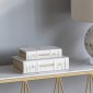 Artekko Book Διακοσμητικά Βιβλία MDF με Αποθηκευτικό Χώρο σε Λευκό με Χρυσό (27x17.5x6.5)cm 2pcs