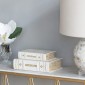 Artekko Book Διακοσμητικά Βιβλία MDF με Αποθηκευτικό Χώρο σε Λευκό με Χρυσό (27x17.5x6.5)cm 2pcs