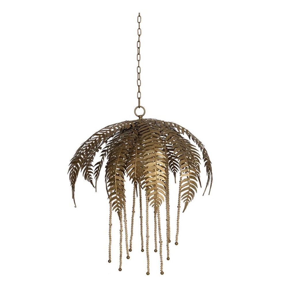 Artekko Palm Χρυσό Μεταλλικό Φωτιστικό Οροφής (56x56x48)cm