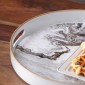 Artekko Tray Δίσκος Διακοσμητικός Πλαστικό Μαύρο/Λευκό (35x35x4)cm Σετ/2
