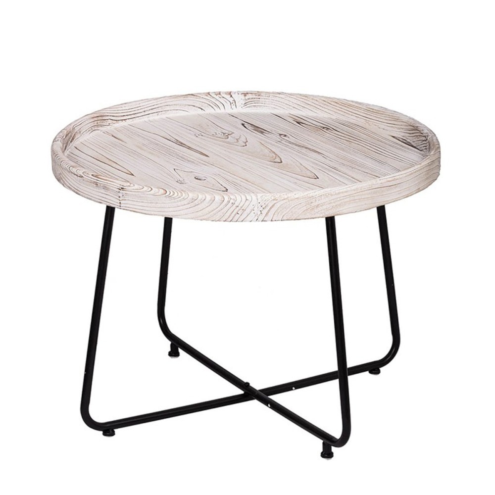 Artekko Organic Ξύλινο Τραπέζι Σαλονιου με Μαύρο Μεταλλικό Σκελετό (69.5x69.5x52)cm