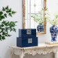 Artekko Box Κοσμηματοθήκη/Κουτί Διακοσμητικό Μπλε Ξύλινο (29x16x15)cm Σετ/2