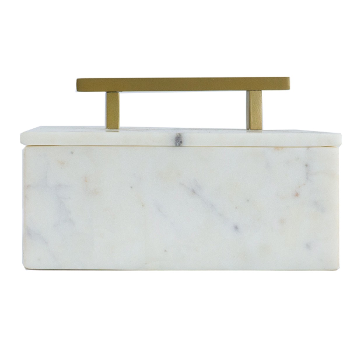 Artekko Marble Box Κοσμηματοθήκη Κουτί Διακοσμητικό Μάρμαρο Μέταλλο Λευκό Χρυσό (18x12.5x11)cm