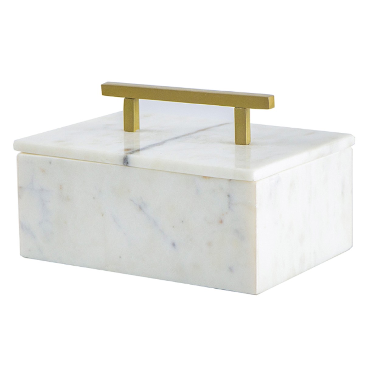 Artekko Marble Box Κοσμηματοθήκη Κουτί Διακοσμητικό Μάρμαρο Μέταλλο Λευκό Χρυσό (18x12.5x11)cm
