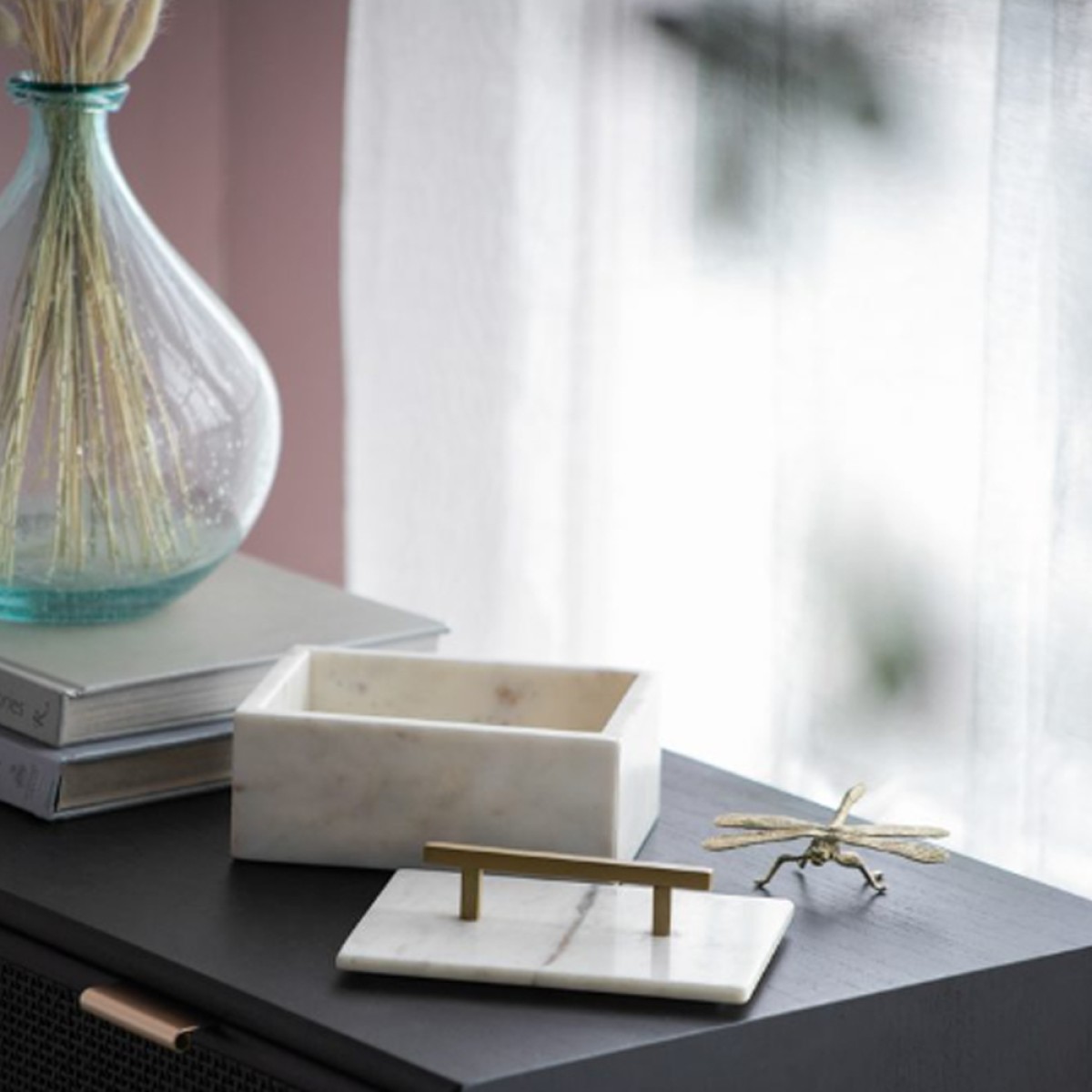 Artekko Marble Box Κοσμηματοθήκη Κουτί Διακοσμητικό Μάρμαρο Μέταλλο Λευκό Χρυσό (18x12.5x11)cm